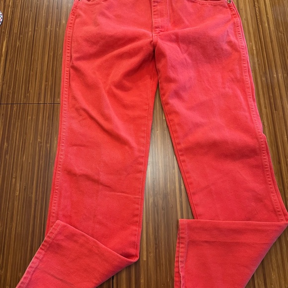 Wrangler Women's Red/Coral Vintage 33x32 Jeans 1990’s - Picture 2 of 8